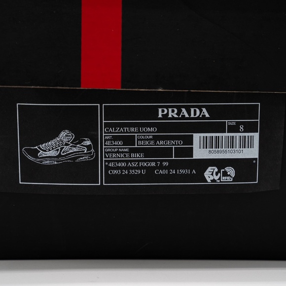 size 8uk 9 US Prada America's Cup sneakers Patent leather technical fabric Beige - Picture 15 of 15
